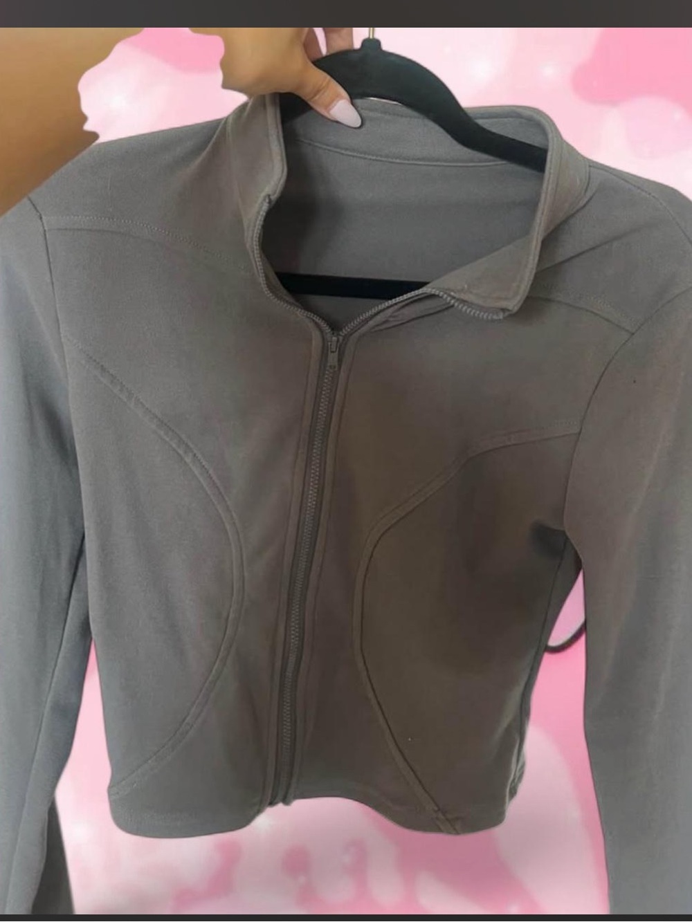 Women's Gray Zip-Front Jacket
